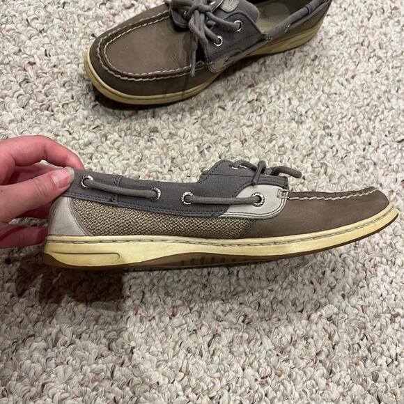 Sperry Gray Boat Shoes Sz 8.5 Casual Comfort Preppy Coastal - Picture 4 of 5
